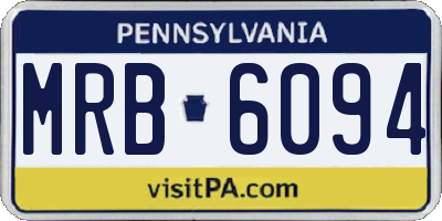 PA license plate MRB6094