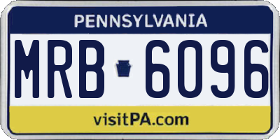 PA license plate MRB6096