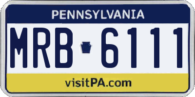 PA license plate MRB6111