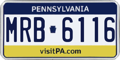 PA license plate MRB6116