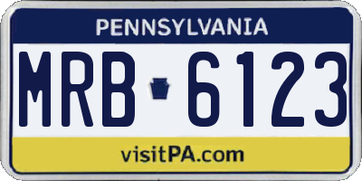 PA license plate MRB6123