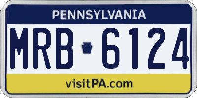 PA license plate MRB6124
