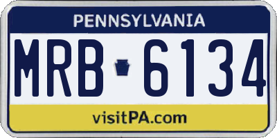 PA license plate MRB6134