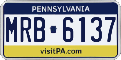 PA license plate MRB6137