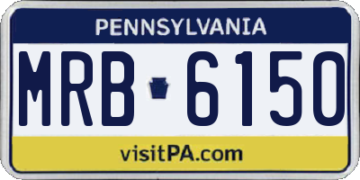 PA license plate MRB6150