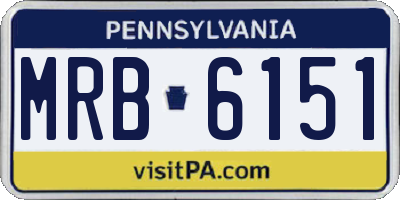 PA license plate MRB6151