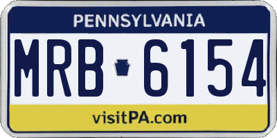 PA license plate MRB6154
