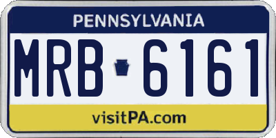 PA license plate MRB6161