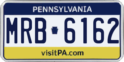 PA license plate MRB6162