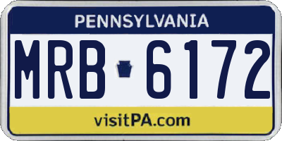 PA license plate MRB6172