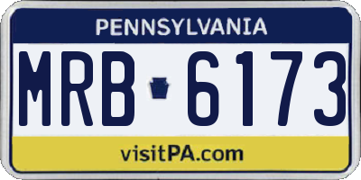 PA license plate MRB6173