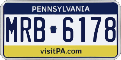 PA license plate MRB6178