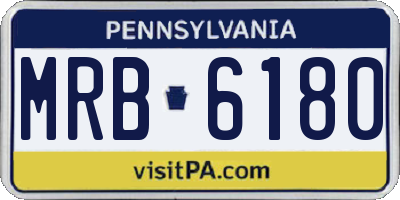 PA license plate MRB6180