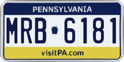 PA license plate MRB6181