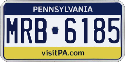 PA license plate MRB6185
