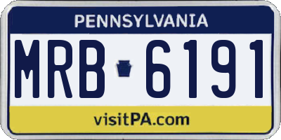PA license plate MRB6191