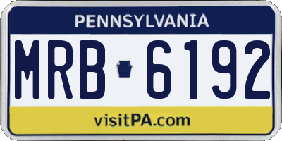 PA license plate MRB6192