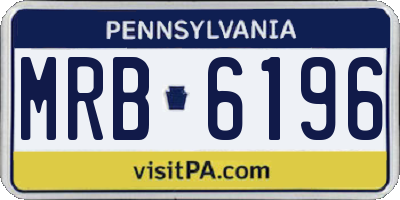 PA license plate MRB6196