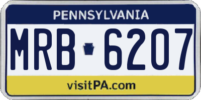 PA license plate MRB6207
