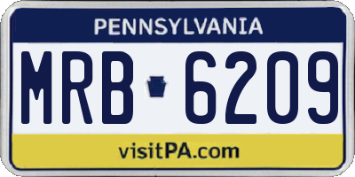 PA license plate MRB6209