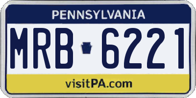 PA license plate MRB6221