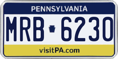 PA license plate MRB6230