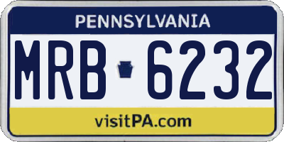 PA license plate MRB6232