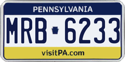 PA license plate MRB6233