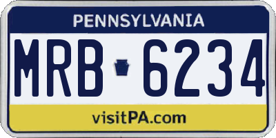 PA license plate MRB6234
