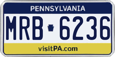PA license plate MRB6236