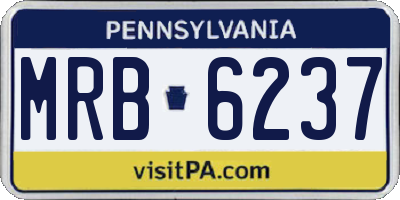 PA license plate MRB6237