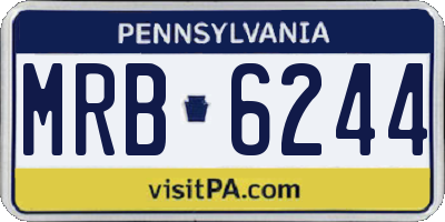 PA license plate MRB6244