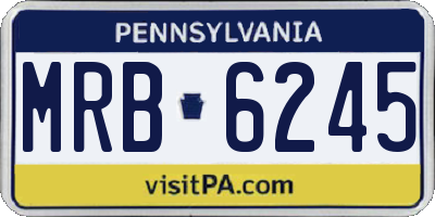 PA license plate MRB6245