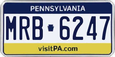 PA license plate MRB6247