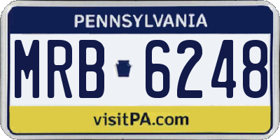 PA license plate MRB6248