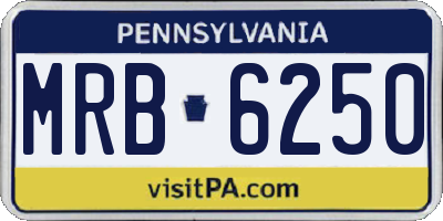 PA license plate MRB6250