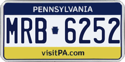PA license plate MRB6252
