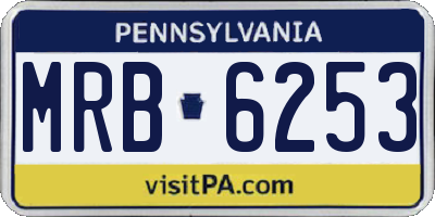 PA license plate MRB6253