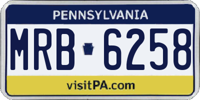 PA license plate MRB6258