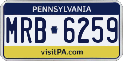 PA license plate MRB6259