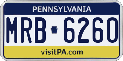 PA license plate MRB6260