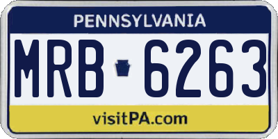 PA license plate MRB6263