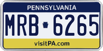 PA license plate MRB6265