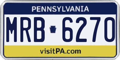 PA license plate MRB6270