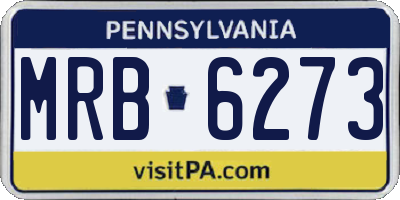 PA license plate MRB6273