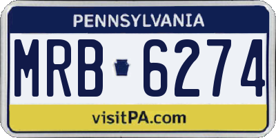 PA license plate MRB6274