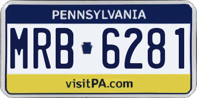 PA license plate MRB6281