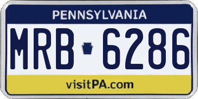 PA license plate MRB6286