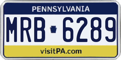 PA license plate MRB6289