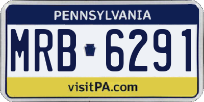 PA license plate MRB6291